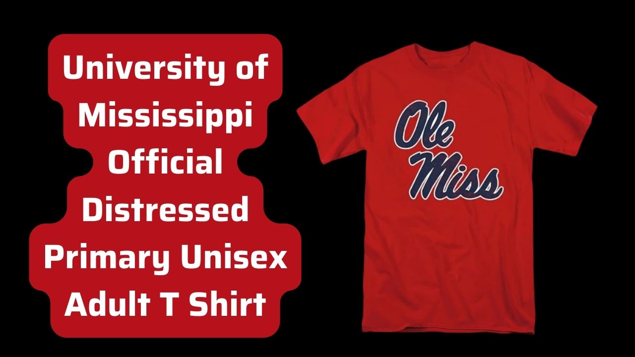 University of Mississippi Official Distressed Primary Unisex Adult T-Shirt