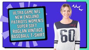 Ultra Game NFL New England Patriots Women’s Super Soft Raglan Vintage Baseball T-Shirt