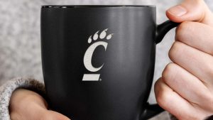 Rico Industries NCAA Cincinnati Bearcats 15oz Matte Black Bistro Mug