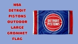 Show Your Team Spirit with the NBA Detroit Pistons Outdoor Large Grommet Flag – Let Your Fandom Fly High!